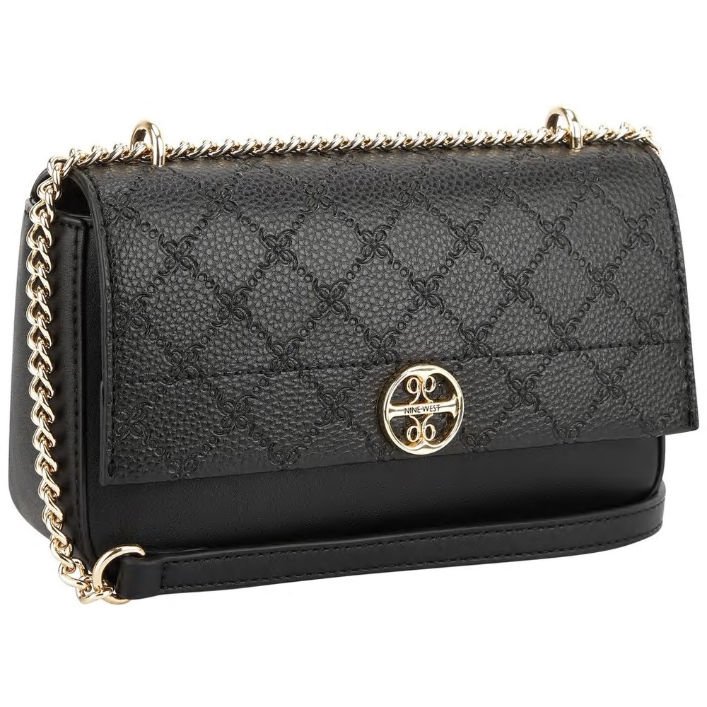 ♦️ NWT Nine West Kyelle Convertible Crossbody bag NWT black gold chain